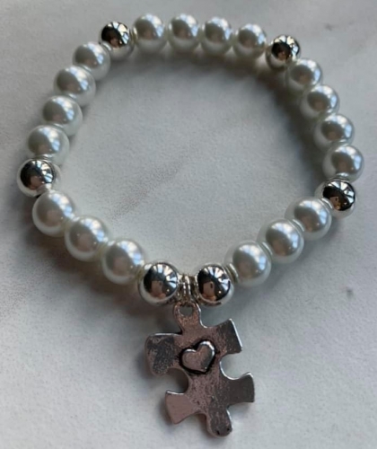 Autism Awareness in Glass Pearls
